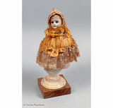 Antique Scrimshaw Pincushion Bisque Doll