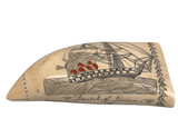 Antique Scrimshaw Sperm Whale Tooth - Daniel of London by the Brittania Engraver