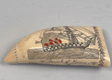 Antique Scrimshaw Sperm Whale Tooth - Daniel of London by the Brittania Engraver