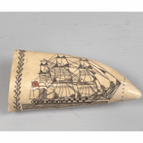 Antique Scrimshaw Sperm Whale Tooth - Daniel of London by the Brittania Engraver