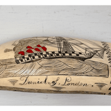 Antique Scrimshaw Sperm Whale Tooth - Daniel of London by the Brittania Engraver