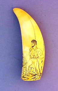 Antique scrimshaw tooth with interesting history