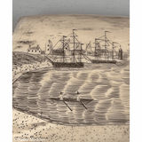Antique Scrimshaw Tooth with Nantucket Harbor