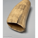 Antique Scrimshaw Tooth with Ships at Port