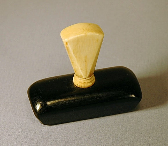 Antique scrimshaw whale ivory handled COFFIN stamp
