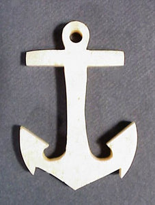 Antique Scrimshaw Whalebone Anchor Pendant