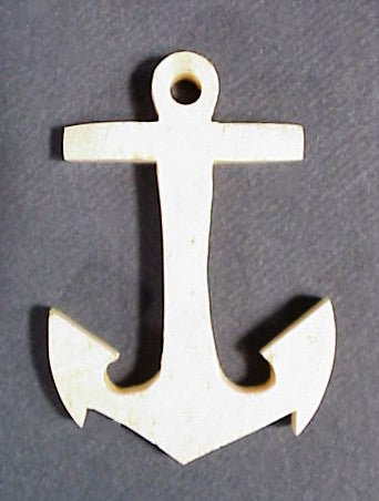 Antique Scrimshaw Whalebone Anchor Pendant