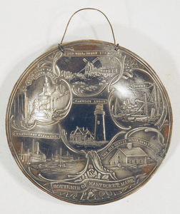 Antique silver plated Nantucket souvenir plate ca. 1900