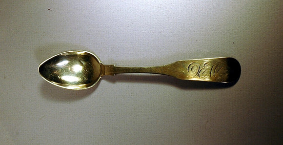 Antique silver teaspoon by William Hadwen, Nantucket