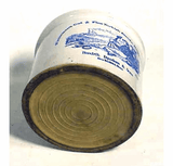 Antique stoneware tobacco crock from New Bedford.