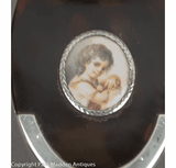 Antique Tortoise Shell Snuff Box with Ivory Miniature