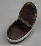 Antique Tortoise Shell Snuff Box with Ivory Miniature