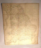 Antique travelling map of British Isles 1828