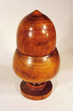Antique turned wooden covered ACORN jar