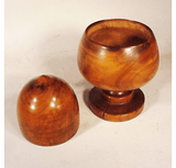 Antique turned wooden covered ACORN jar