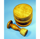 Antique turned wooden miniature mortar & pestle