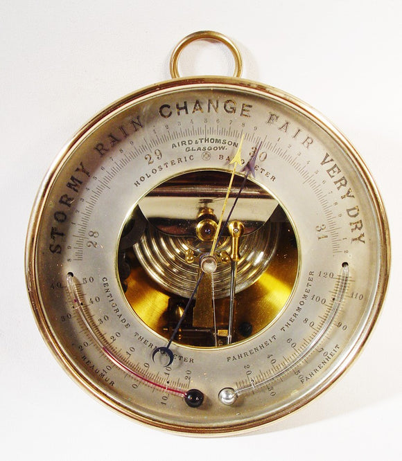 Antique wall aneroid barometer
