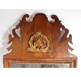 Antique Walnut looking-glass with "Lovebird" crest.