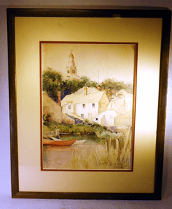 Antique watercolor Nantucket by Marianna V. Pelt