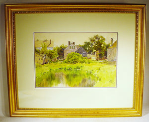 Antique watercolor of Nantucket by H. Anthony Dyer