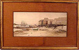 Antique watercolor on paper by Geo. M. Hathaway