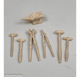 Antique Whalebone Miniature Set of Blacksmith Tools