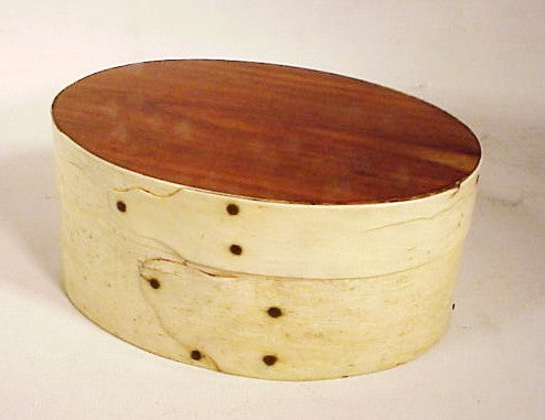 Antique whalebone oval scrimshaw ditty box