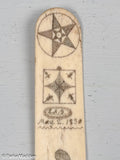 Antique Whalebone Scrimshaw Busk from Howland Family