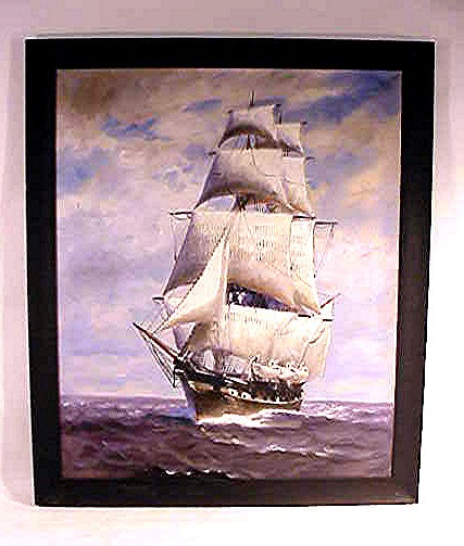 Antique Whaleship Painting
