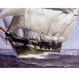 Antique whaleship painting.