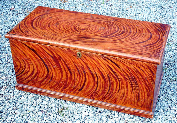 Antqiue painted and grained chest.