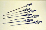 Antqiue set of 7 silver skewers