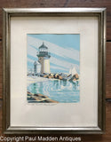 Brant Point Lighthouse Silkscreen Print by Nantucket Artist Roy Clifford Smith