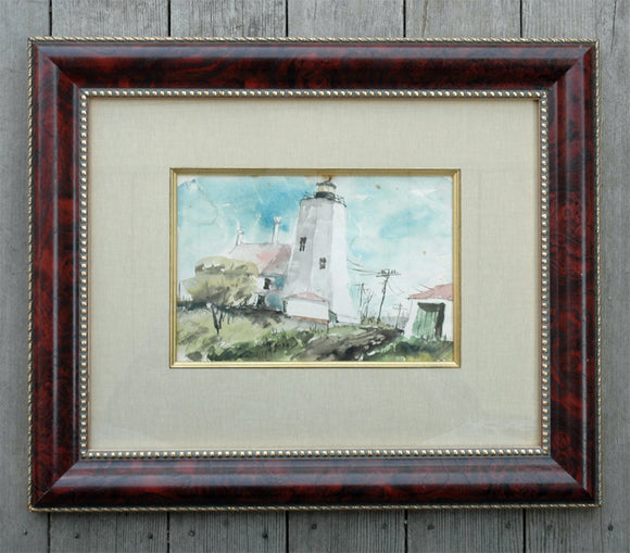 Cape Cod Lighthouse Watercolor by John Austin