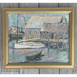 Capt. Adams Boathouse Painting by Katherine Pagan 1929