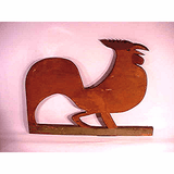 Carved and painted ROOSTER weathervane