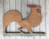 Antique Folk Art Wooden Rooster Weathervane