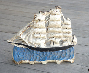 Cast Iron Clipper Ship Doorstop
