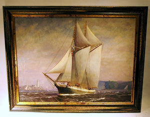Choice American marine painting by Vivian F. Porter '32