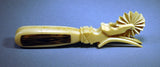 Choice antique American scrimshaw  CRIMPER palm wood