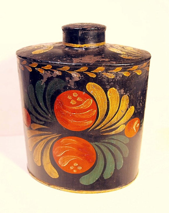 Choice antique American tole TEA CADDY