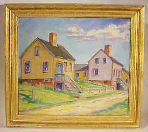 Choice antique oil painting of Nantucket by George Lear