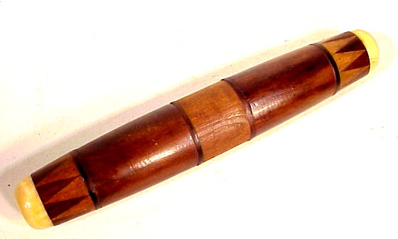 Choice antique scrimshaw inlaid rolling pin