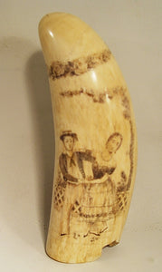 Choice antique scrimshaw tooth from Provincetown