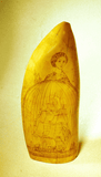 Choice antique scrimshaw tooth HOMEWARD BOUND