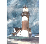Choice watercolor of Sankaty Head Light by Hare