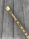 Exceptional Antique Scrimshaw Walking Stick with Inlays