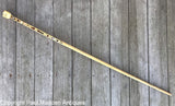 Exceptional Antique Scrimshaw Walking Stick with Inlays