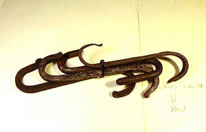 Four antique wrought iron hooks Nantucket