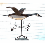 Great antique carved wooden flying goose weathervane